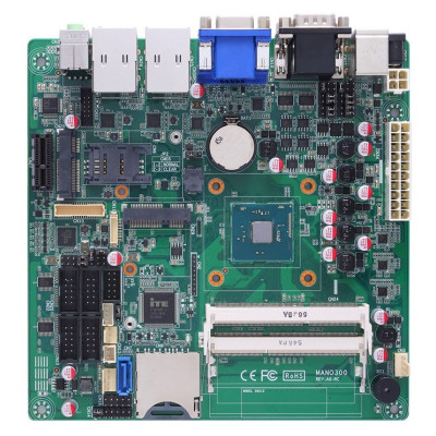 Axiomtek MANO300 Mini ITX Motherboard with Celeron N3160 processor, 6 USB, LVDS, HDMI, VGA